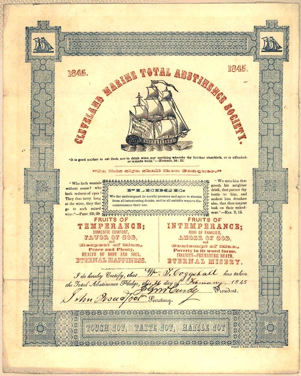 Abstinence Pledge, 1845